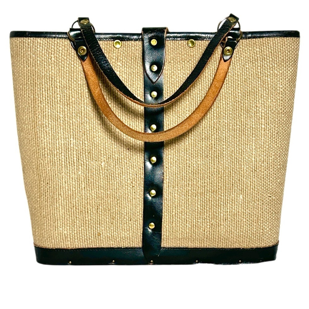 1954 ENID COLLINS OF TEXAS Elegant Embellished Black leather jewels cable car - Picture 4 of 15